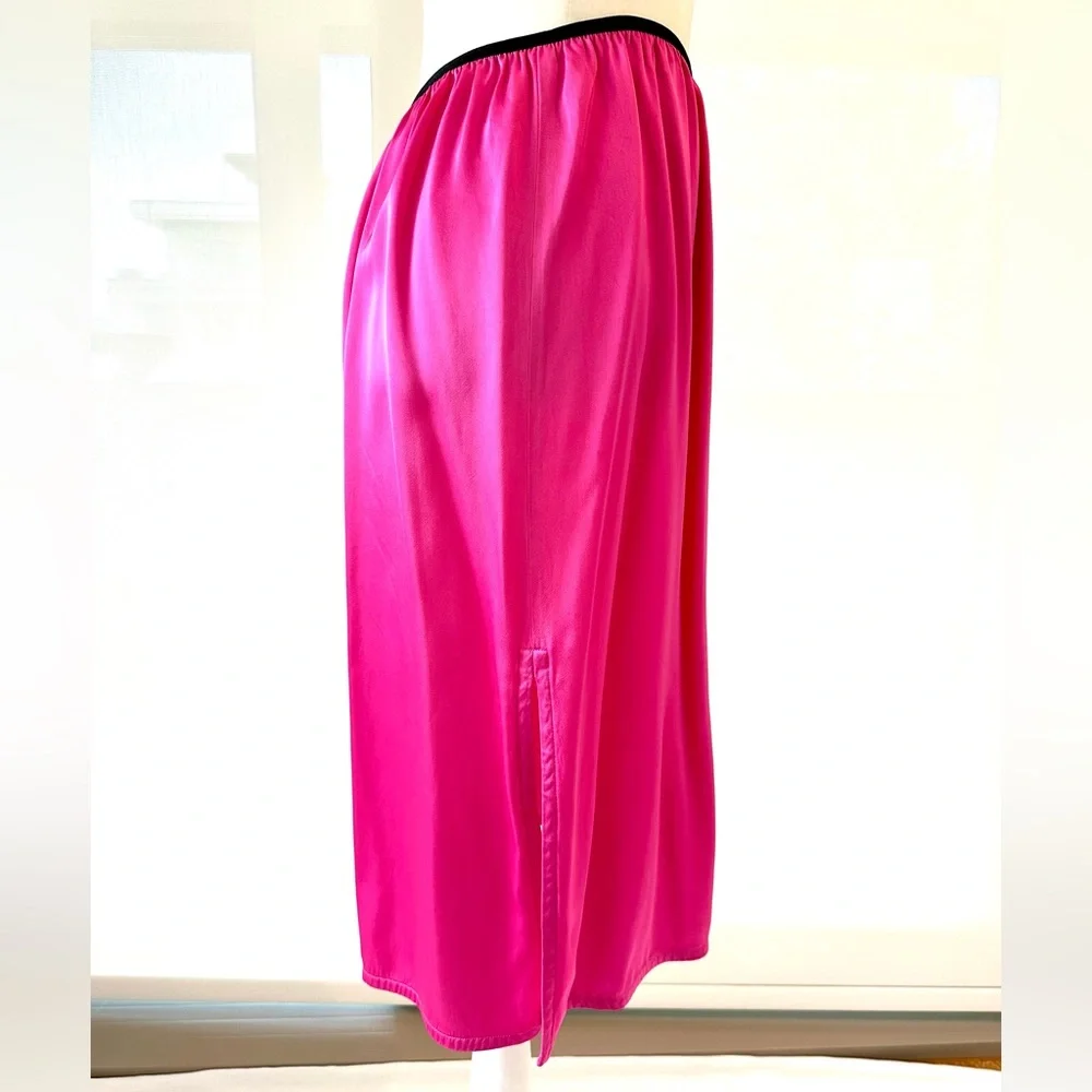 Helmut Lang Vibrant Pink Silk Side Slit Skirt - Picture 6 of 15